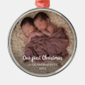 Onze eerste kerst als grootouders Baby Foto Metalen Ornament (Voorkant)