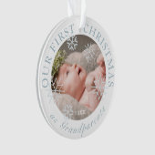 Onze eerste kerst als grootouders Blue Boy Foto Ornament (voorkant)