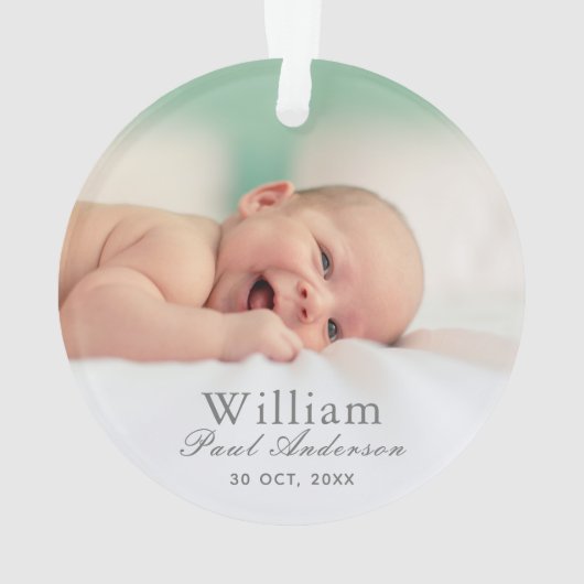 Onze eerste kerst als grootouders Blue Boy Foto Ornament (achterkant)