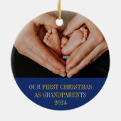 Onze eerste kerst als grootouders Christelijke kun Keramisch Ornament (Achterkant)