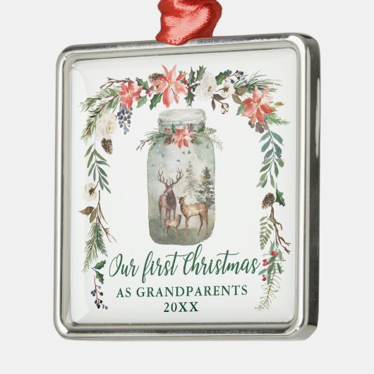 Onze eerste kerst als grootouders De familie van d Metalen Ornament (Links)