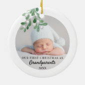 Onze eerste kerst als grootouders die foto's maken keramisch ornament (Achterkant)