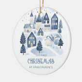 Onze eerste kerst als grootouders dorp marine keramisch ornament (Links)