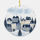 Onze eerste kerst als grootouders dorp marine keramisch ornament (Achterkant)