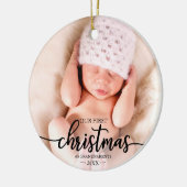Onze eerste kerst als grootouders Elegant Foto Keramisch Ornament (Links)