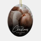 Onze eerste kerst als grootouders Elegant Foto Keramisch Ornament (Rechts)