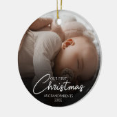 Onze eerste kerst als grootouders Elegant Foto Keramisch Ornament (Links)