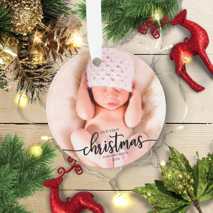 Onze eerste kerst als grootouders Elegant Foto Ornament