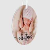 Onze eerste kerst als grootouders Elegant Foto Ornament (voorkant)