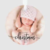 Onze eerste kerst als grootouders Elegant Foto Ornament (achterkant)