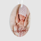 Onze eerste kerst als grootouders Elegant Foto Ornament (voorkant)