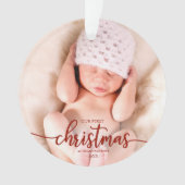 Onze eerste kerst als grootouders Elegant Foto Ornament (voorkant)