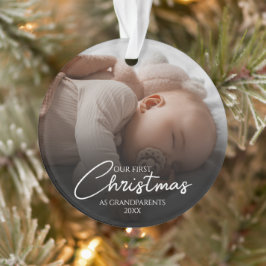 Onze eerste kerst als grootouders Elegant Foto Ornament