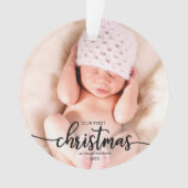 Onze eerste kerst als grootouders Elegante foto Ornament (voorkant)