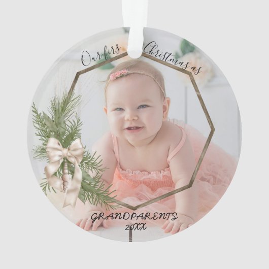 Onze eerste kerst als grootouders | Foto Baby Ornament (achterkant)