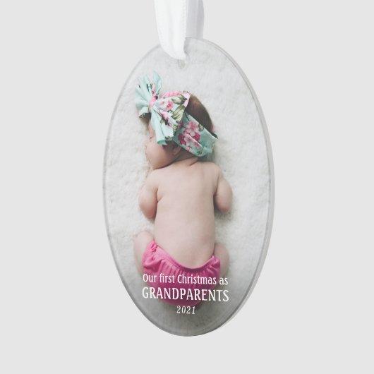 Onze eerste kerst als grootouders | Foto Baby Ornament (voorkant)