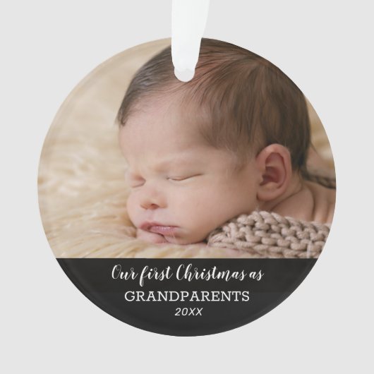 Onze eerste kerst als grootouders | Foto Baby Ornament (voorkant)