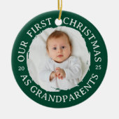 Onze eerste kerst als grootouders - Foto Groen Keramisch Ornament (Voorkant)