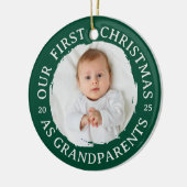 Onze eerste kerst als grootouders - Foto Groen Keramisch Ornament (Links)