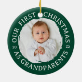 Onze eerste kerst als grootouders - Foto Groen Keramisch Ornament (Achterkant)