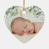 Onze eerste kerst als grootouders Foto Hart Keramisch Ornament (Achterkant)