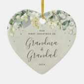 Onze Eerste Kerst als Grootouders Foto Hart Keramisch Ornament (Voorkant)