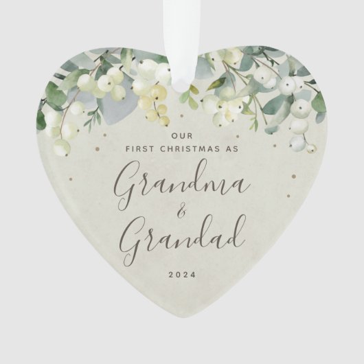 Onze eerste kerst als grootouders Foto Hart Ornament (voorkant)