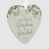 Onze eerste kerst als grootouders Foto Hart Ornament (voorkant)