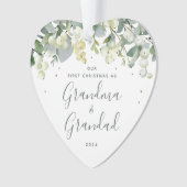 Onze eerste kerst als grootouders Foto Hart Ornament (voorkant)