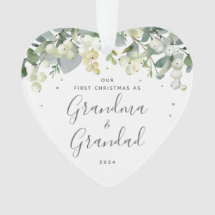 Onze eerste kerst als grootouders Foto Hart Ornament