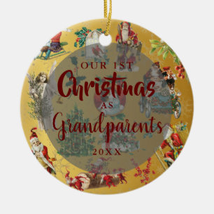 Onze eerste kerst als grootouders foto keramisch ornament