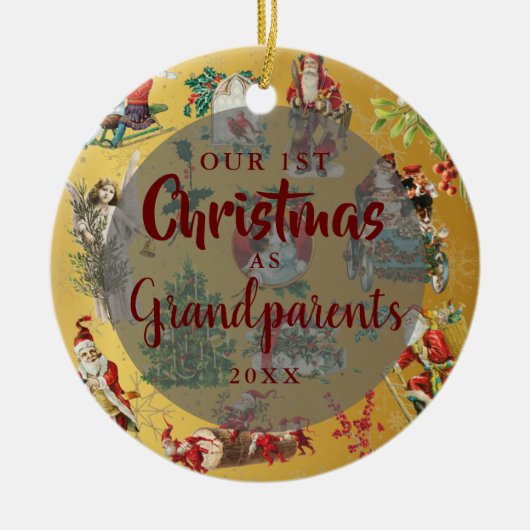 Onze eerste kerst als grootouders  foto keramisch ornament (Voorkant)