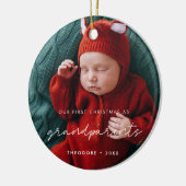 Onze eerste kerst als grootouders Foto Keramisch Ornament (Links)