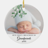 Onze eerste kerst als grootouders Foto Keramisch Ornament (Achterkant)