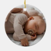 Onze Eerste Kerst Als Grootouders Foto Krans Keramisch Ornament (Achterkant)