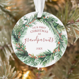 Onze Eerste Kerst Als Grootouders Foto Krans Ornament