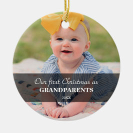 Onze eerste kerst als grootouders foto kunst keramisch ornament