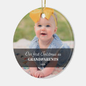 Onze eerste kerst als grootouders foto kunst keramisch ornament (Links)