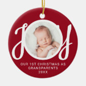 Onze eerste kerst als grootouders Foto rood Keramisch Ornament (Voorkant)