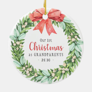 Onze Eerste Kerst Als Grootouders Foto Vakantie Keramisch Ornament