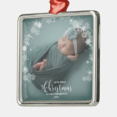 Onze eerste kerst als grootouders Foto-versiering Metalen Ornament (Links)