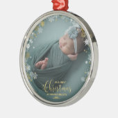 Onze eerste kerst als grootouders Foto-versiering Metalen Ornament (Links)