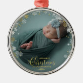 Onze eerste kerst als grootouders Foto-versiering Metalen Ornament (Voorkant)