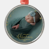 Onze eerste kerst als grootouders Foto-versiering Metalen Ornament (Voorkant)