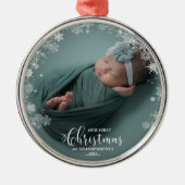Onze eerste kerst als grootouders Foto-versiering Metalen Ornament (Voorkant)