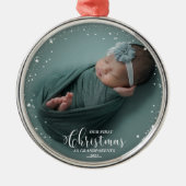 Onze eerste kerst als grootouders Foto-versiering Metalen Ornament (Voorkant)