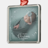 Onze eerste kerst als grootouders Foto-versiering Metalen Ornament (Links)