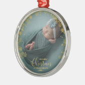 Onze eerste kerst als grootouders Foto-versiering Metalen Ornament (Links)