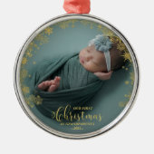 Onze eerste kerst als grootouders Foto-versiering Metalen Ornament (Voorkant)