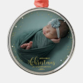 Onze eerste kerst als grootouders Foto-versiering Metalen Ornament (Voorkant)